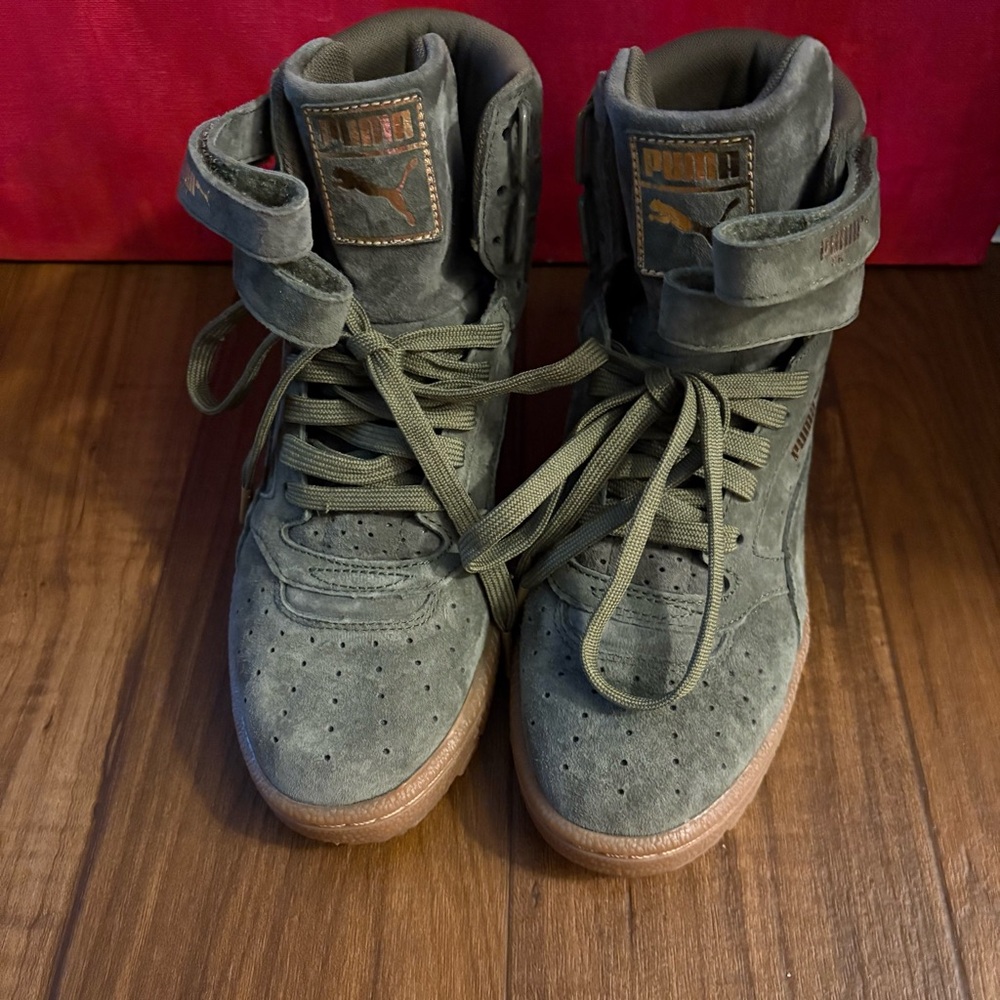 Puma Women's Olive High-Top Sneakers